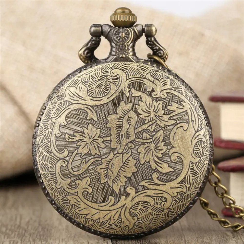 Horse Vintage Bronze Pocket Watch with Chain Necklace Unique - Picture 5 of 7